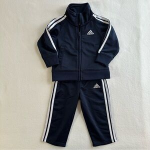 Adidas Tracksuit – 12M Navy Classic Three Stripes & Big Back Logo